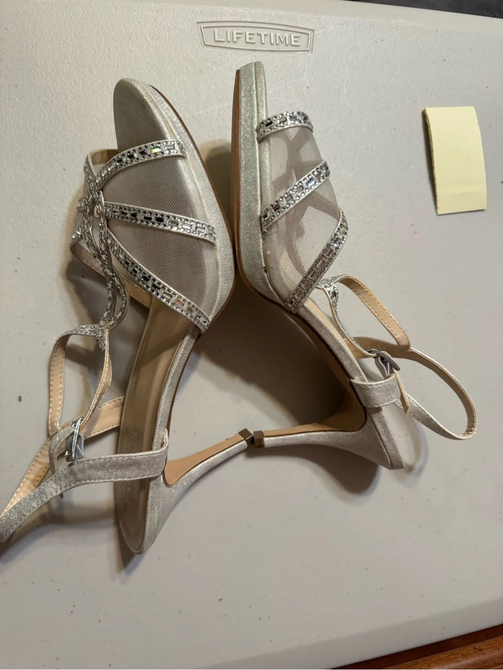 Paradox London Estelle Strappy Heels Women's Size 10 Silver new without box